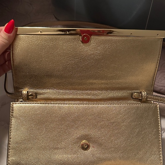 Michael Kors Metallic Gold Clutch - Picture 7 of 9